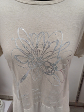 Kleid Kurzarm beige Druck Blume