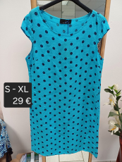 Leinenkleid t�rkis Punkte