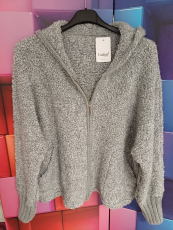 Kuscheljacke mit Kapuze grau