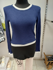 Kurzpullover 2-Lagen-Optik dunkelblau
