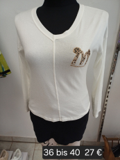 Langarmshirt wollwei Print Leo M