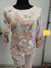 Langarmpullover beige/braun Muster Leo