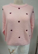 Pullover rosa mit Herzdruck