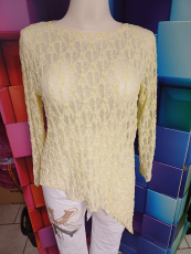 Spitzenshirt mit Zipfel gelb Muster