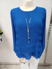 Blusenshirt mit Kette royalblau
