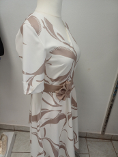 Kleid Lordess wei� mit Muster beige