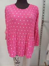 Bluse Dressplaner mit Punkte Farbe pink