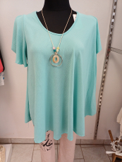 Kurzarm-Shirt/-Bluse  mit Kette mintgr�n