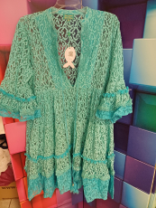 Spitzenkleid t�rkisblau