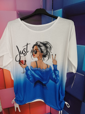 Kurzarm-Shirt Druck Bild Just blau