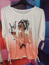 Kurzarm-Shirt Druck Bild Just orange