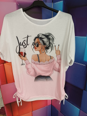 Kurzarm-Shirt Druck Bild Just rosa