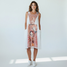 Baumwoll-Kleid Dressplaner wei� Muster Frieda Kalo