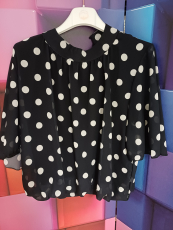 Bluse Kurzarm Farbe schwarz Punkte