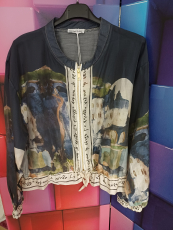 leichte Jacke Farbe dunkelblau Druck H�user