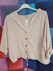Kurzjacke Kapuze rosa