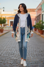 leichte Jacke schwarz Bild Santorini