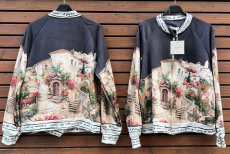 Jacke schwarz Druck Motiv mediterran
