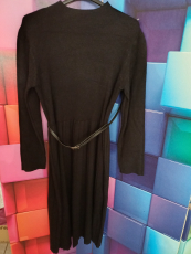 Strickkleid mit G�rtel schwarz