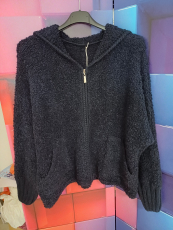 Kuscheljacke mit Kapuze dunkelblau