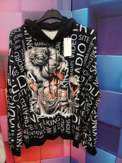 Hoody mit Kapuze schwarz/wei� Druck Bild