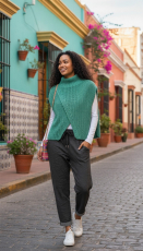 Poncho-Pulli Dressplaner t�rkisgr�n