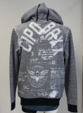 Cipo & Baxx Herren-Hoody/Sweatjacke grau/blau
