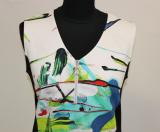 Dolcezza Kleid ohne Arm wei/schwarz/bunt