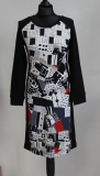 Dolcezza Kleid Langarm schwarz mit Muster