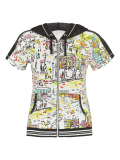 Dolcezza Sweatjacke Kurzarm wei� Print Stadt