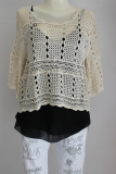 H�kel-Oberteil Moni Kurzarm beige