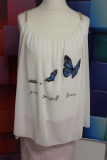 Top wei� Druck Schmetterling
