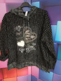 Kapuzenpullover Dressplaner schwarz Druck Herzen