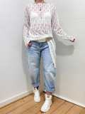 Spitzenshirt mit Zipfel wei� Muster