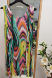 Kleid ohne Arm gr�n/gelb/pink/schwarz