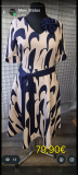 Kleid Lordess beige mit Muster blau