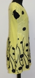 Leinenkleid gelb mit Muster schwarz
