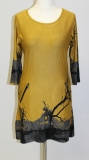 Kleid Druck Bume Farbe gelb