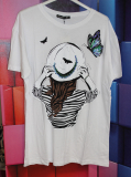 T-Shirt Farbe weiß mit Bild Hut
