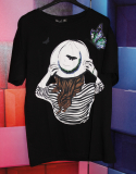 T-Shirt Farbe schwarz mit Bild Hut Gr. L