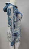 Dolcezza Pullover blau/wei Kapuze