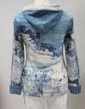 Dolcezza Pullover blau/wei Kapuze