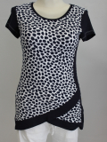 Dolcezza Shirt Kurzarm wei/dunkelblau