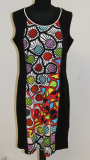 Dolcezza Kleid ohne Arm schwarz/wei Druck Kreise bunt