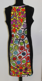 Dolcezza Kleid ohne Arm schwarz/wei Druck Kreise bunt