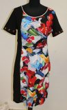 Dolcezza Kleid Kurzarm schwarz Druck Blumen