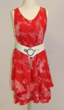 Keid ohne Arm Farbe rot mit Bltenmuster