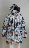 Dolcezza Wintermantel wei Druck pastell