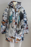 Dolcezza Wintermantel wei Druck pastell