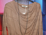 Kleid Langarm camel mit Kettengrtel